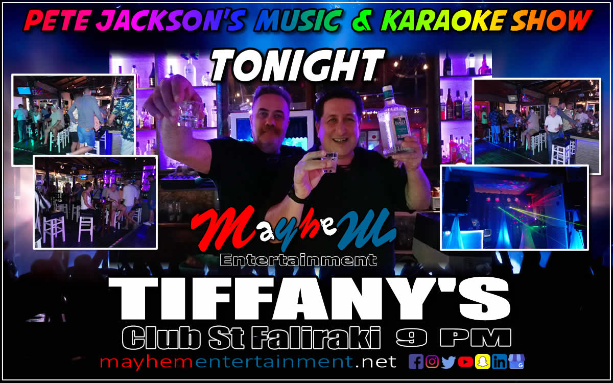 Tiffany's Faliraki Pete Jackson's Music & Karaoke Show