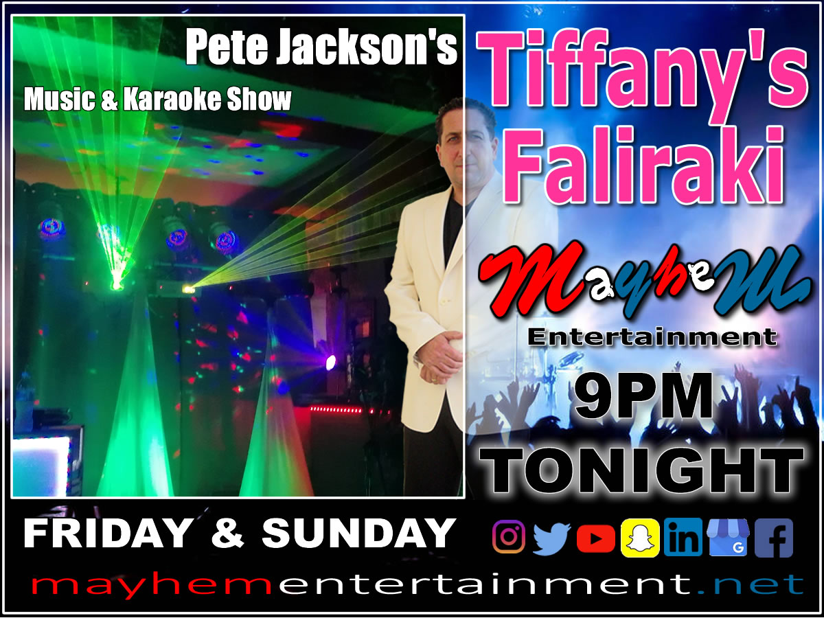 Pete Jackson's Music & Karaoke Show Tiffany's Faliraki Rhodes Greece