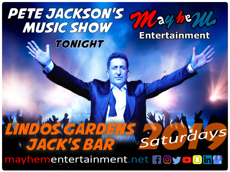 Lindos Gardens Saturday Nights with Pete Jackson's Music & Karaoke Show