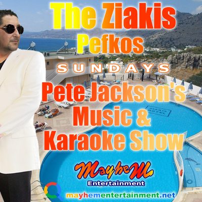 Pete Jackson's Karaoke Music Shows Sundays at the Ziakis