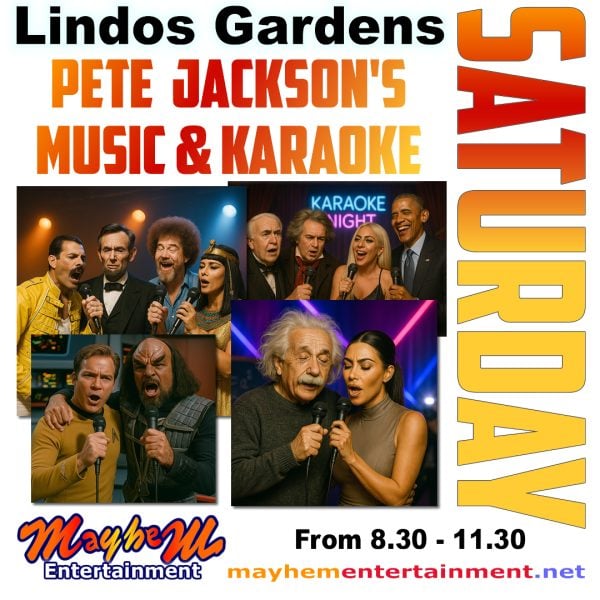 Lindos gardens Mayhem Entertainment Shows