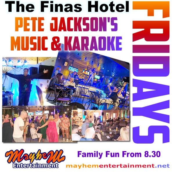 The Finas Hotel Pefkos Pete Jackson's Music & Karaoke Show FRidays